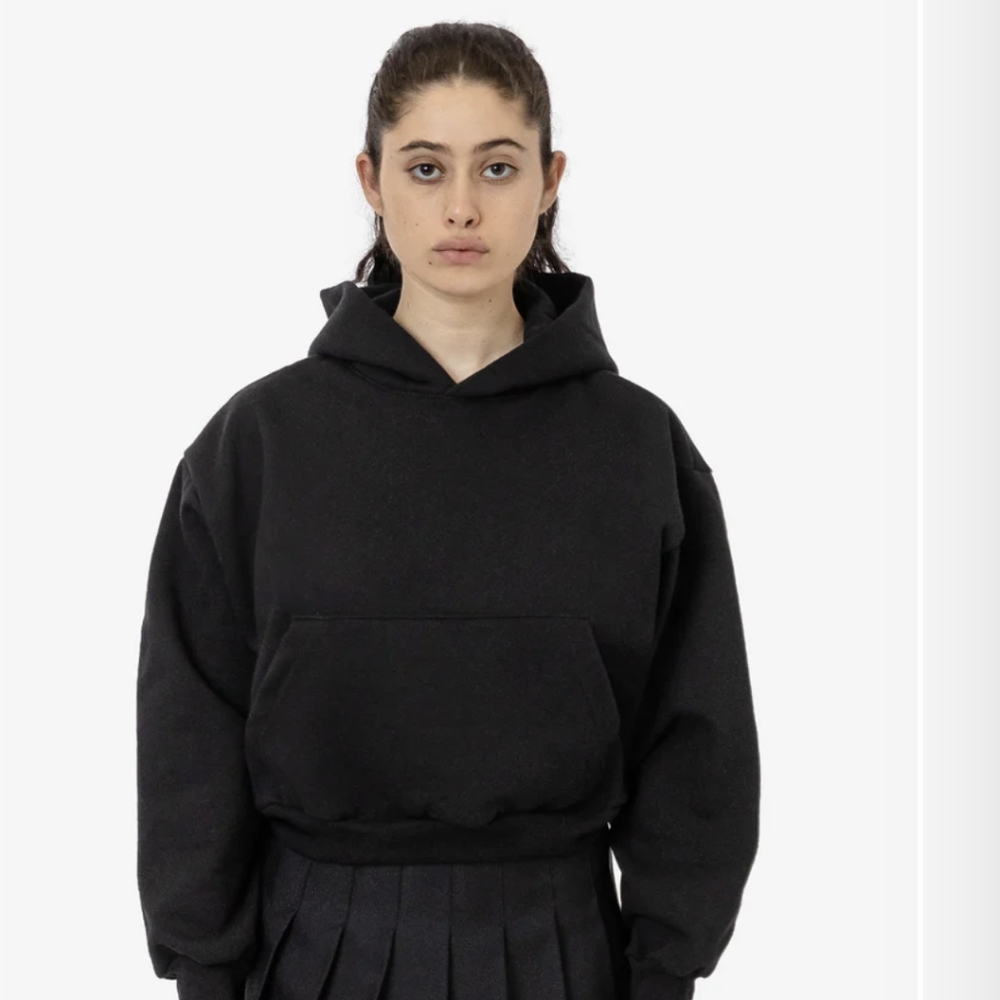 Los Angeles Apparel Cropped heavy fleece hoodie
